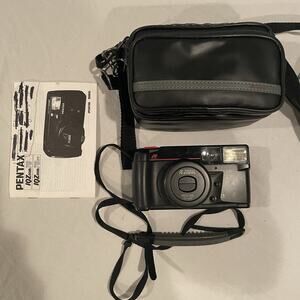 Pentax Zoom 70-S Point & Shoot Film Camera/Untested W/ Case Needs Battery